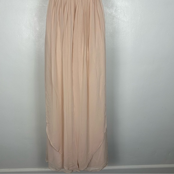 Jenny Yoo 'Aidan' Convertible Strapless Chiffon Gown size  6  Blush - Picture 13 of 15